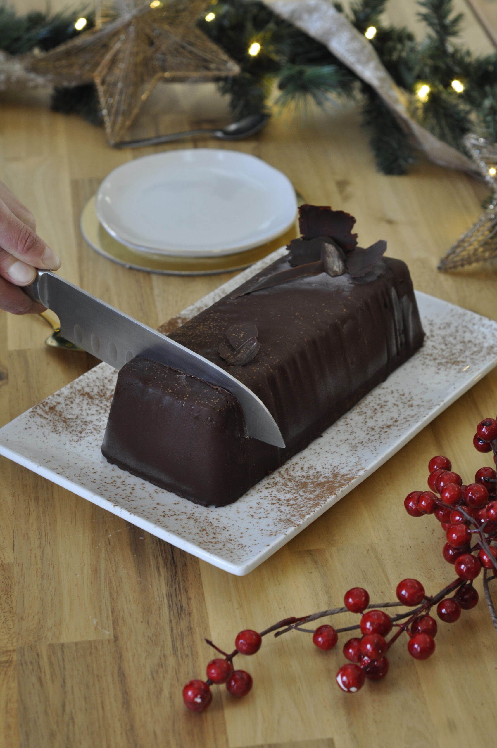 Bûche glacée Végane Chocolat & Cerises noires – Image 3