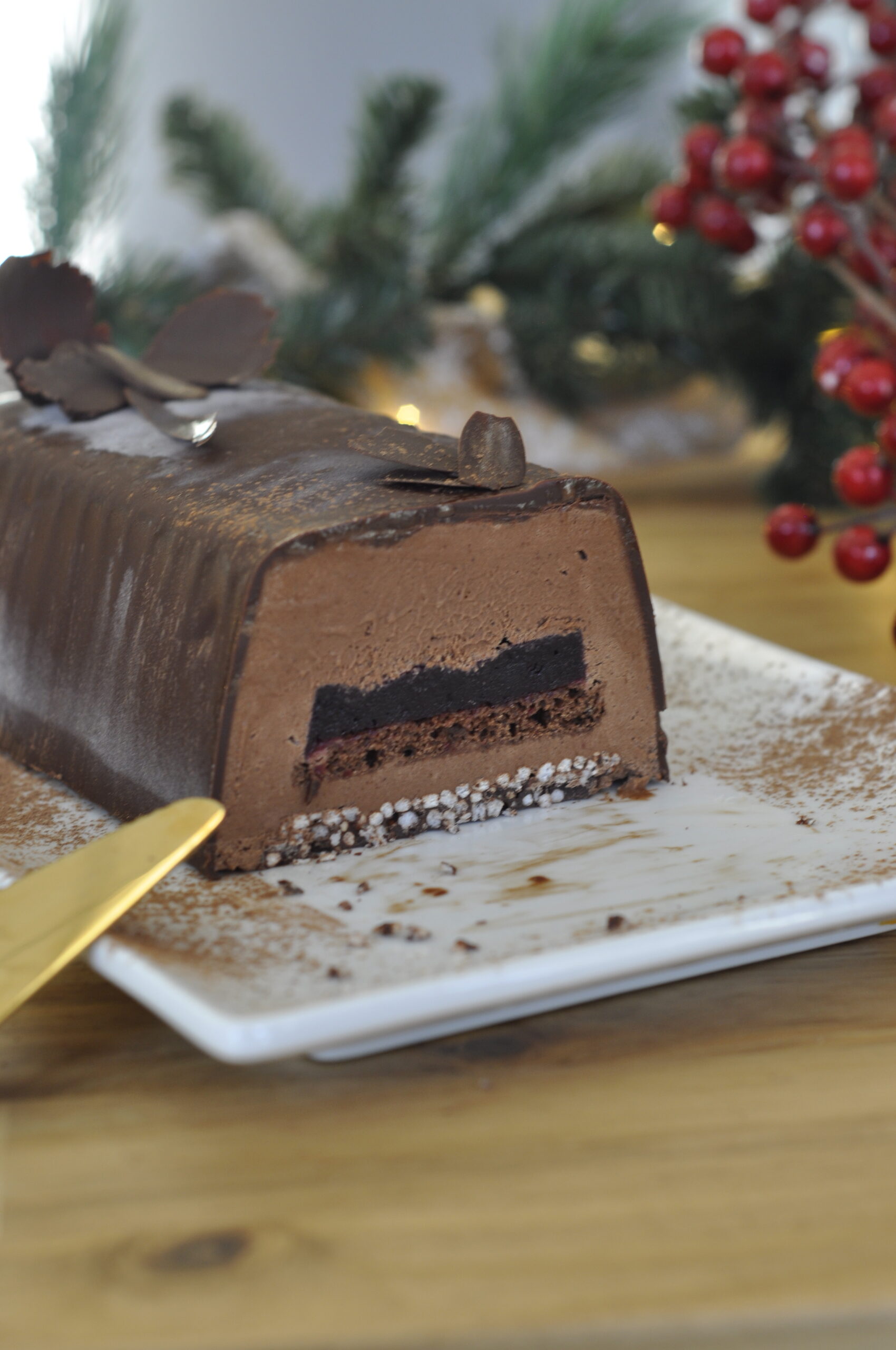 Bûche glacée Végane Chocolat & Cerises noires – Image 2